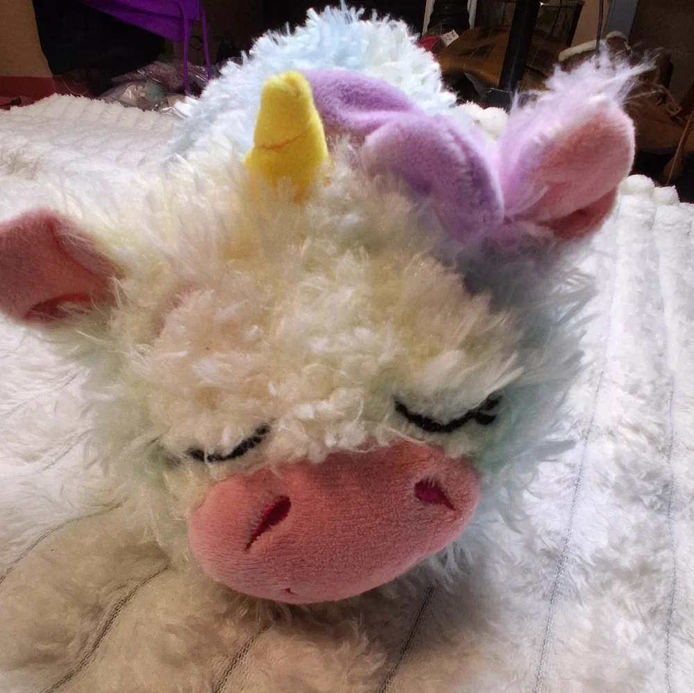 NWOT Happy Nappers FlipaZoo Unicorn  Plush Toy, Reversible, Sparkle/Rainbow